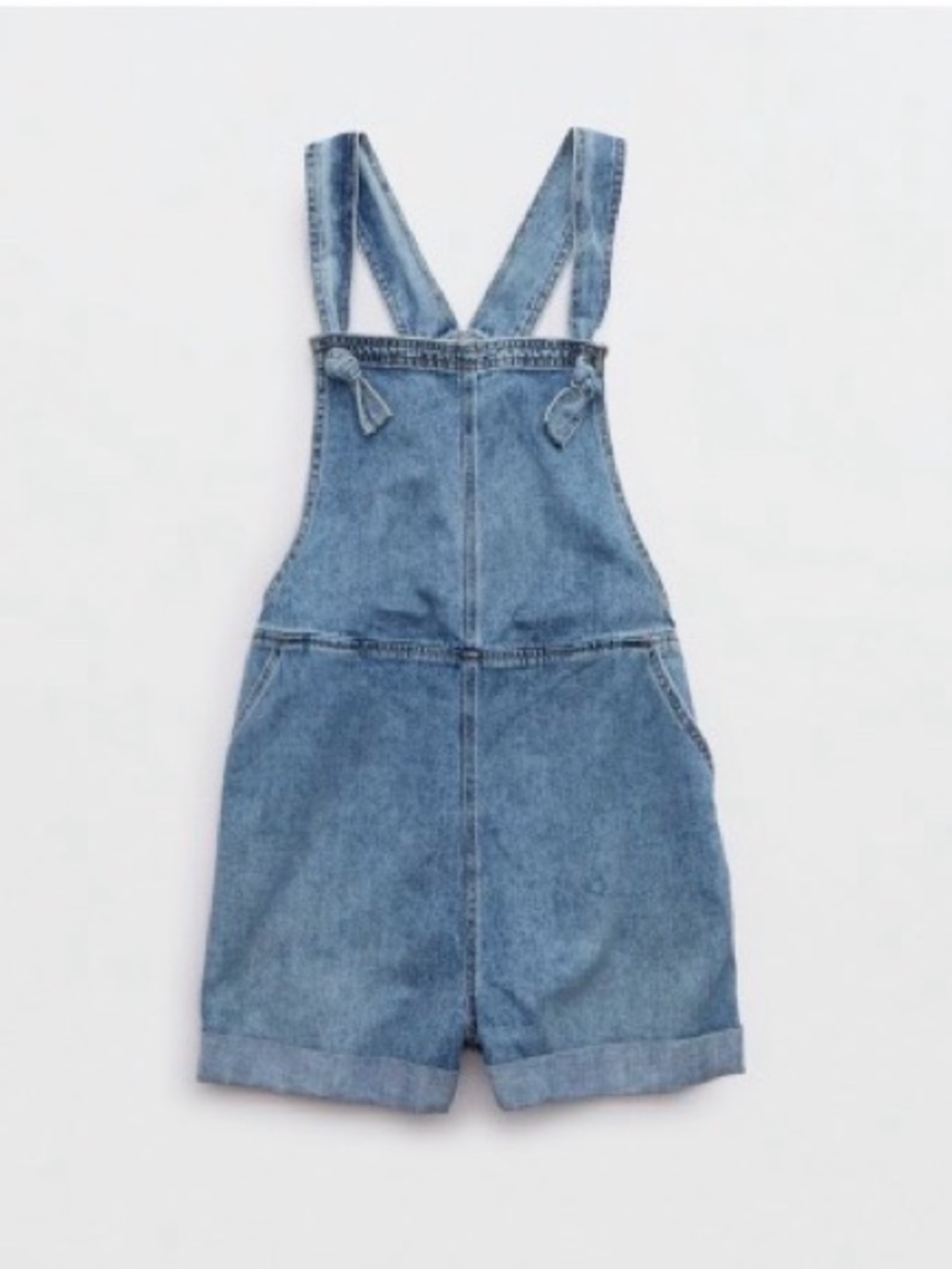 Aerie Denim Short Overalls - Light Blue